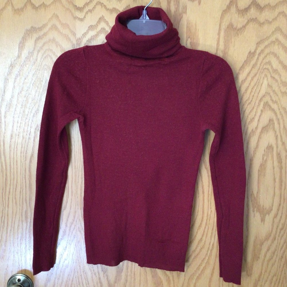 Women's Burgundy Turtleneck Sweater